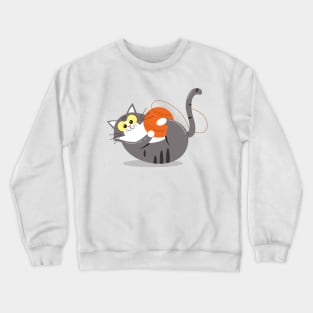 Cat love play with yarn ball Crewneck Sweatshirt